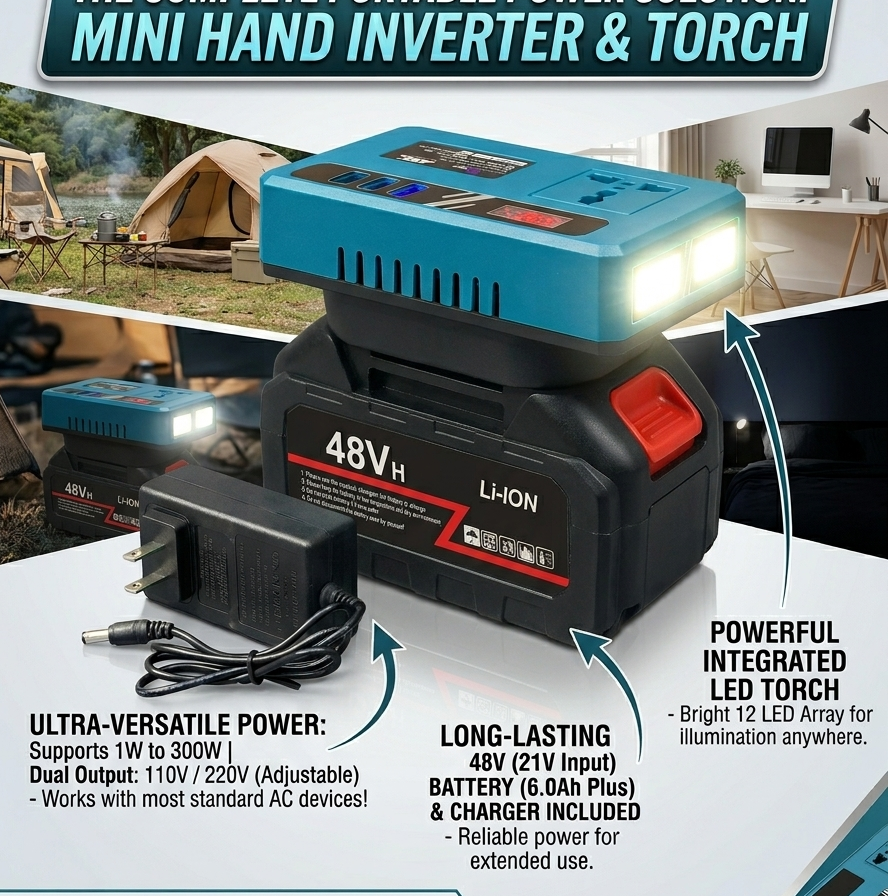 Mini inverter with torch
