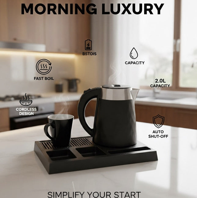 Electric kettle with cup set