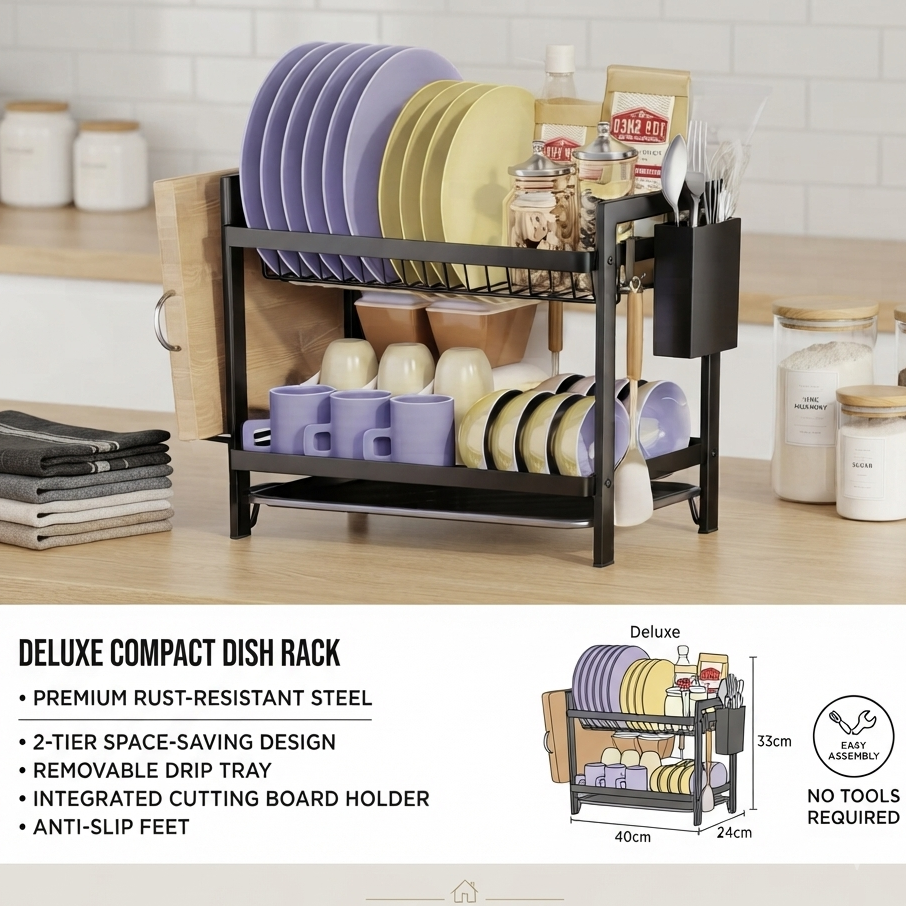 Dish rack for kitchen