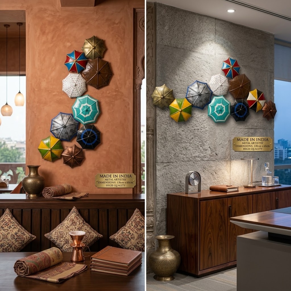 Decorative Metal Umbrella Wall Art