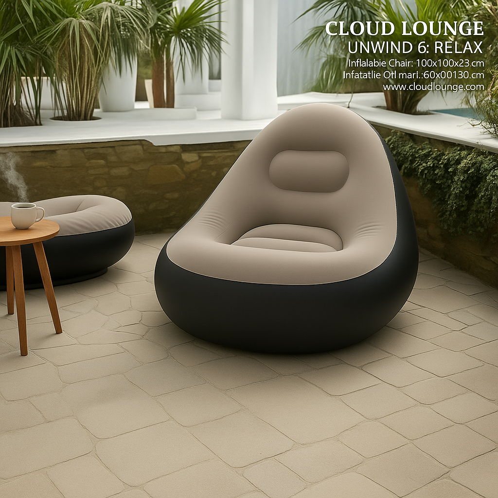 Inflatable chair with foot rest