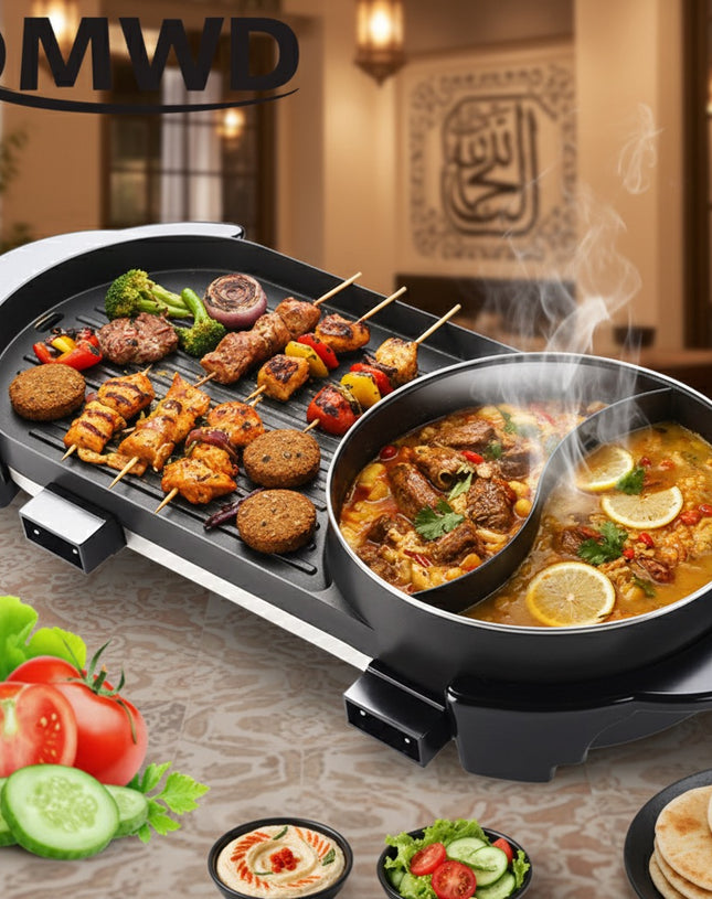 2in1 electric pot & grill pan