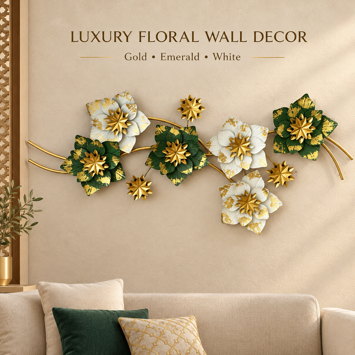 Luxury Metal Flower Wall Decor