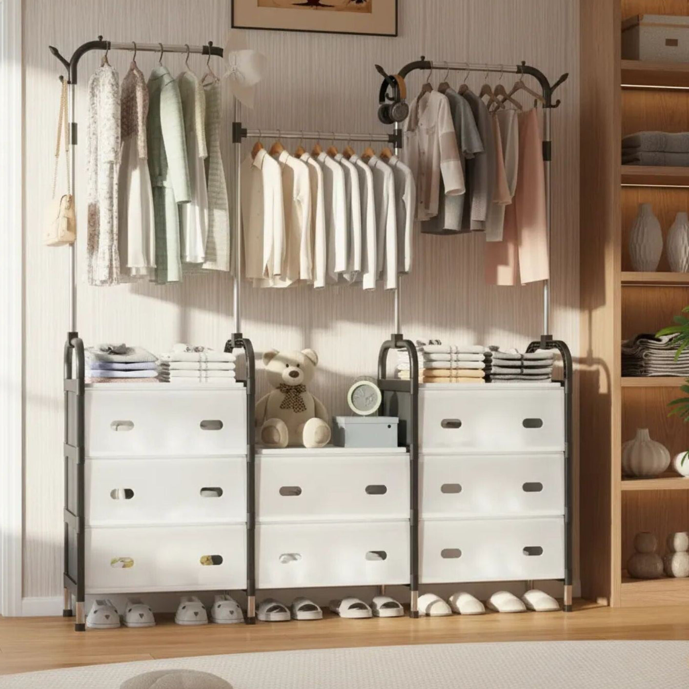 Storage & cloth hanging rack 3 set