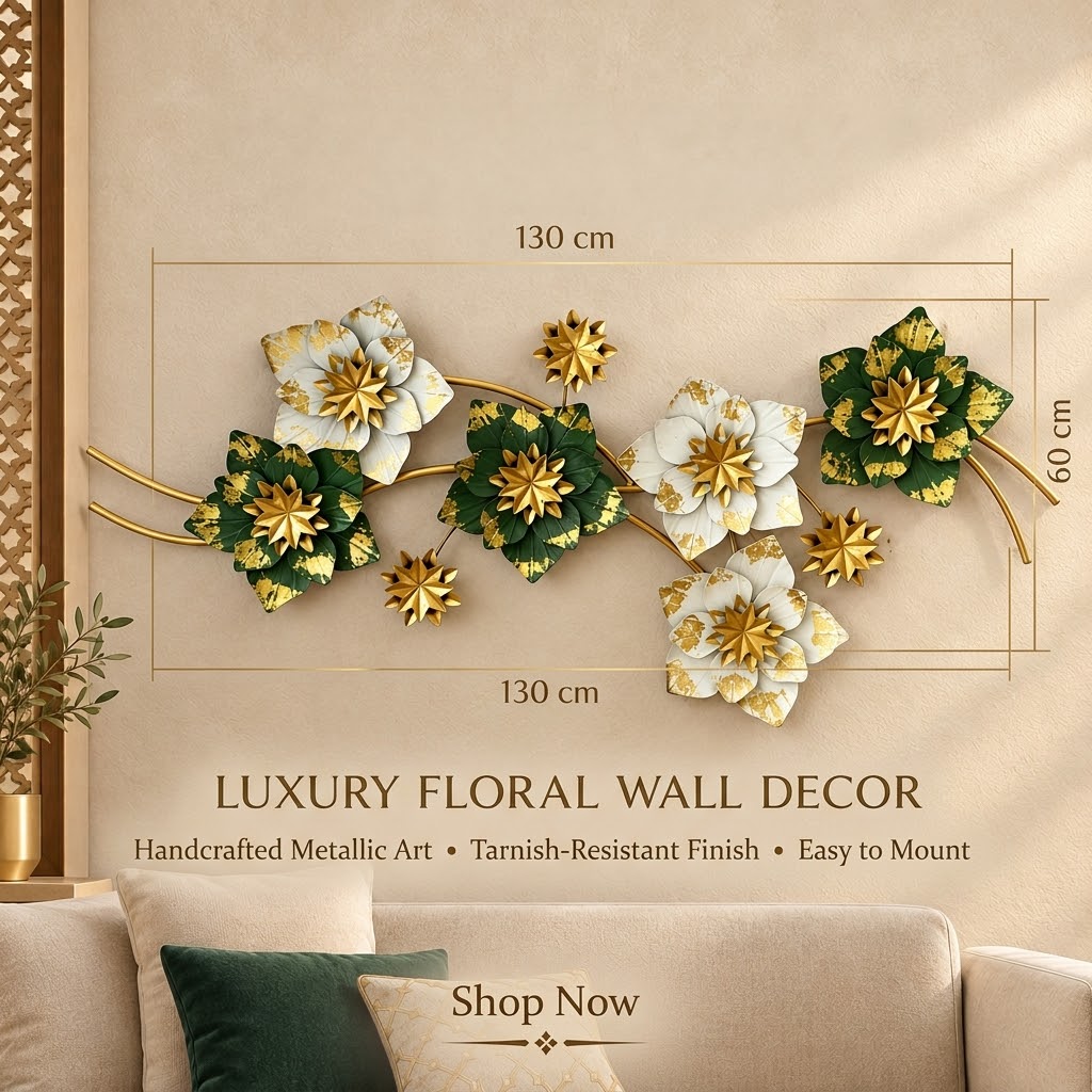 Luxury Metal Flower Wall Decor