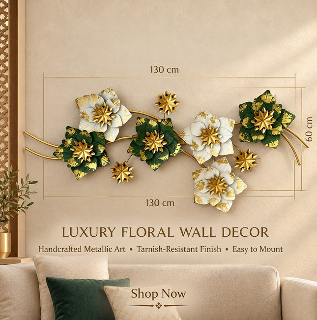 Luxury Metal Flower Wall Decor