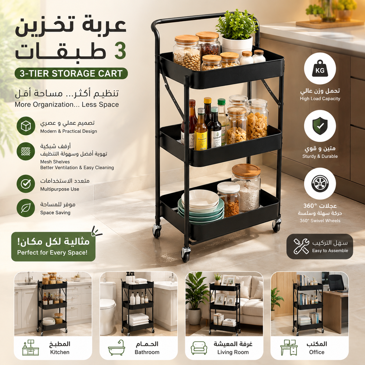3 Tier Storage Cart