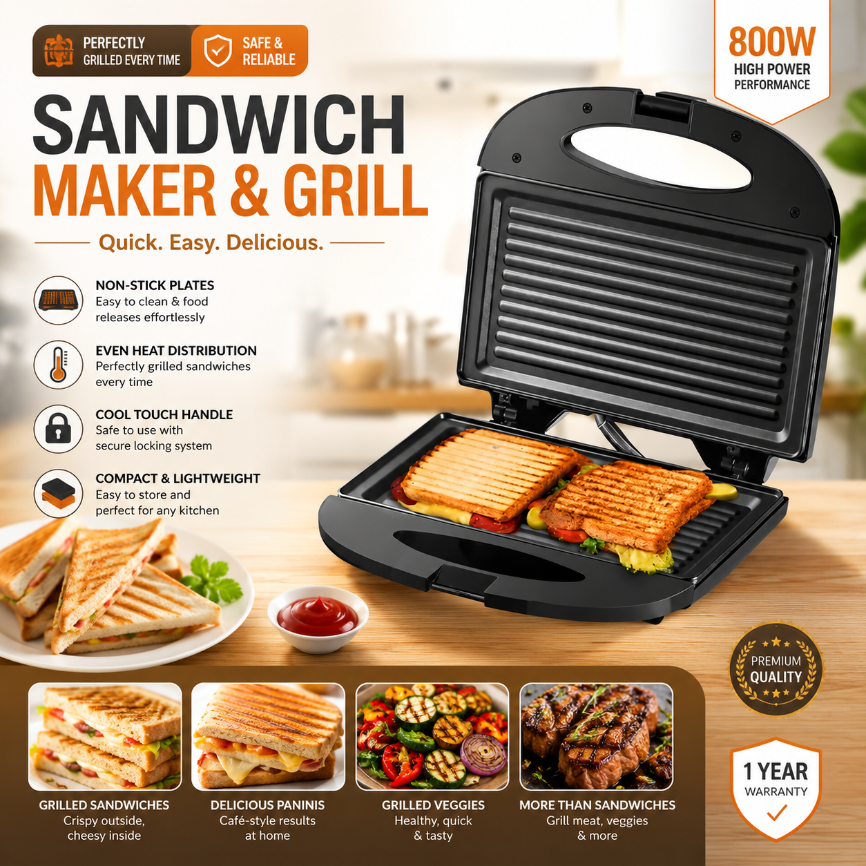 Grill sandwich machine