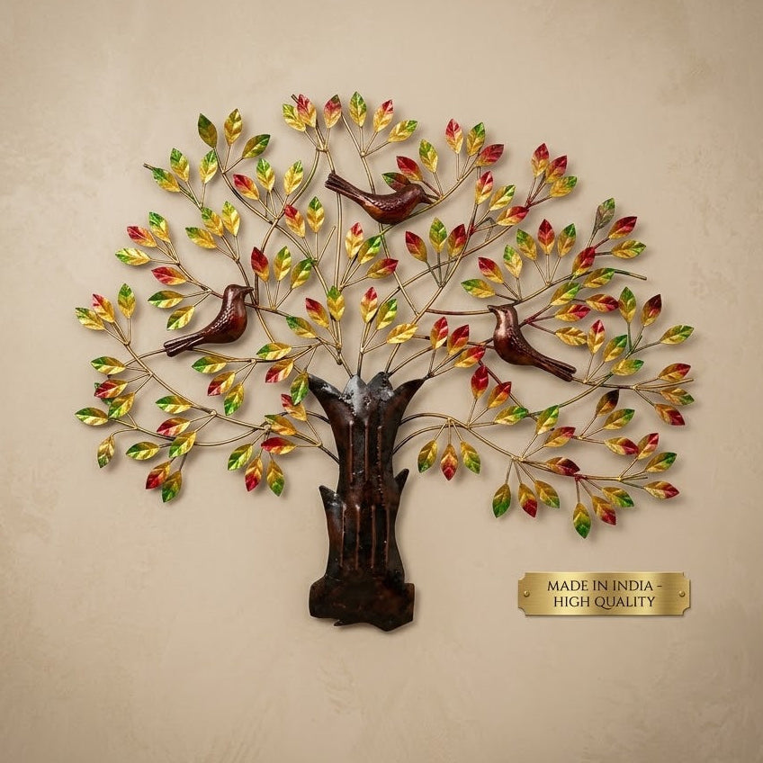 Metal Tree with Birds Wall Art