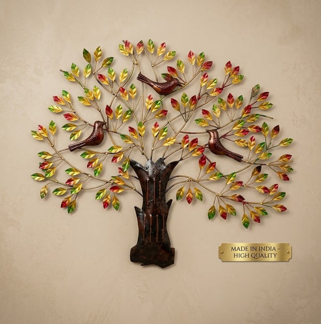 Metal Tree with Birds Wall Art