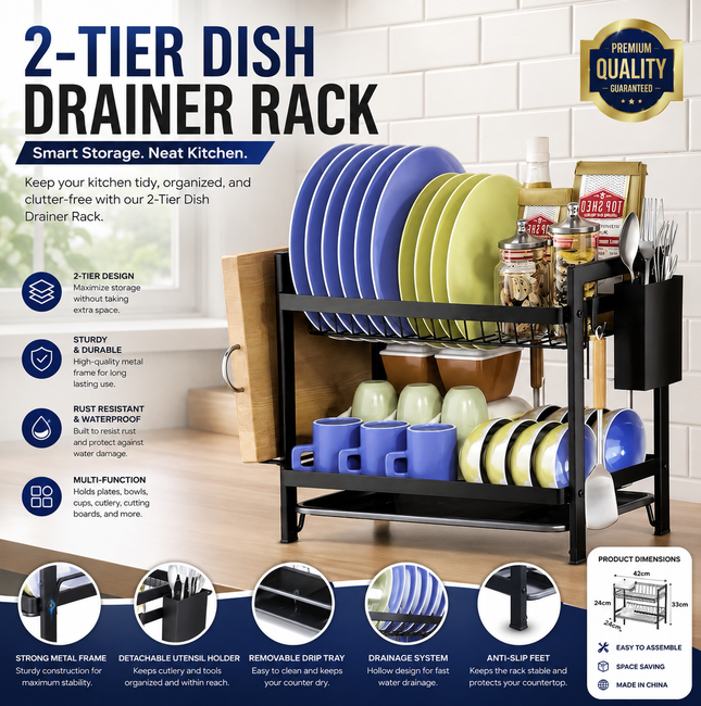 Dish rack for kitchen