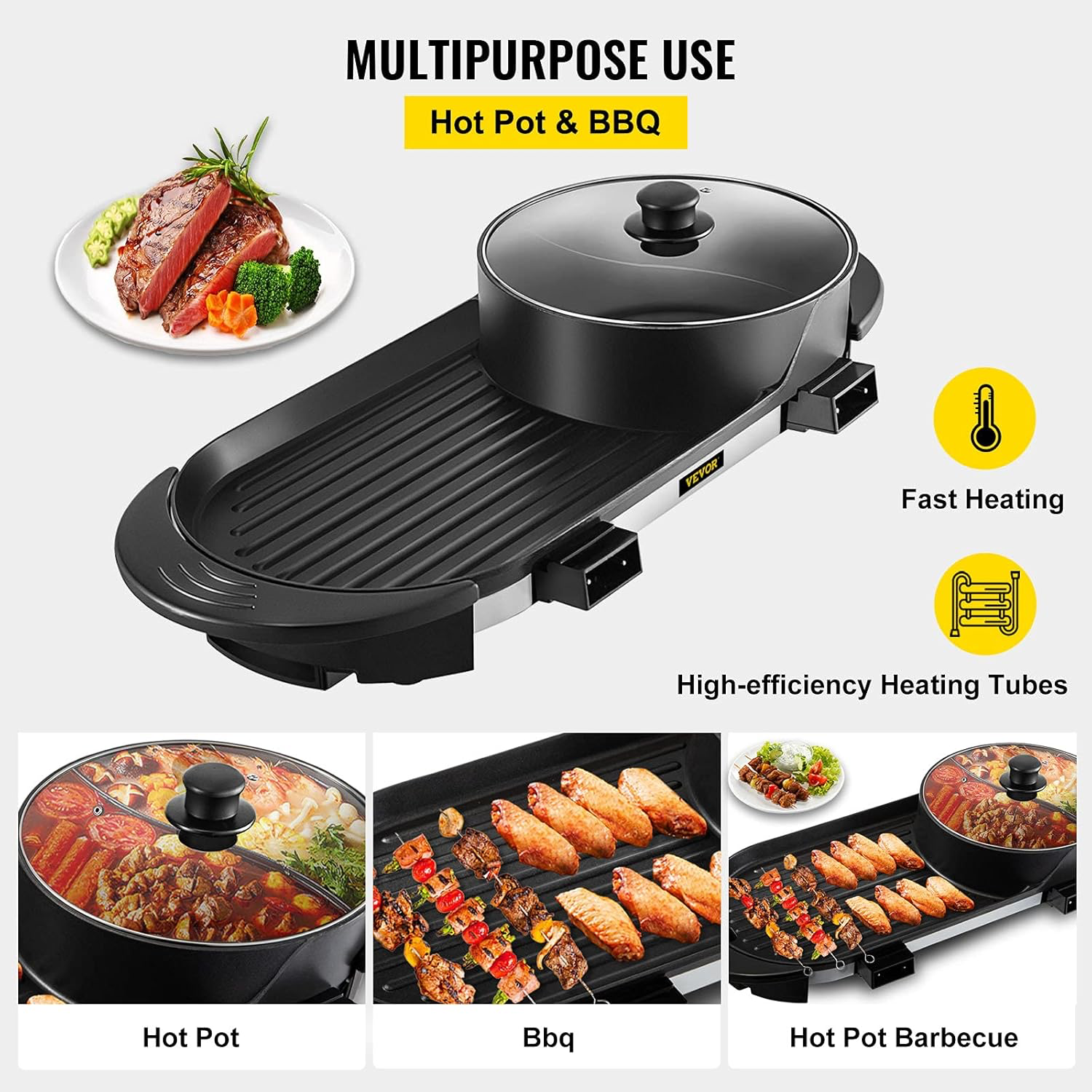 2in1 electric pot & grill pan