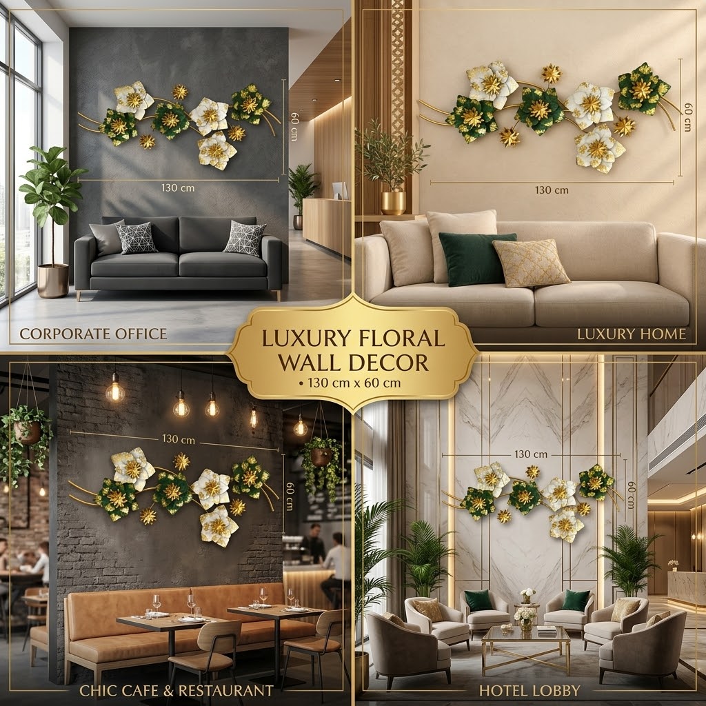 Luxury Metal Flower Wall Decor