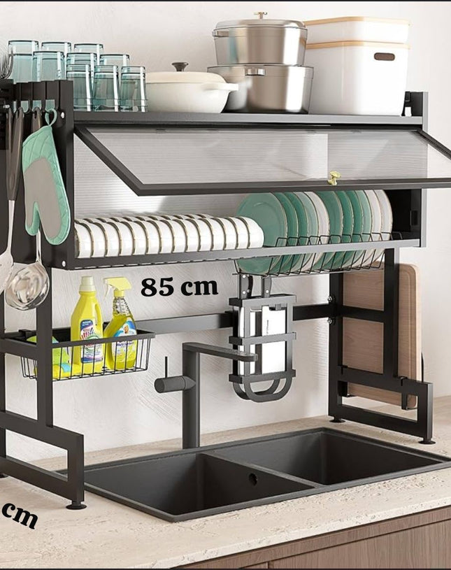 Dishrack for sink with door
