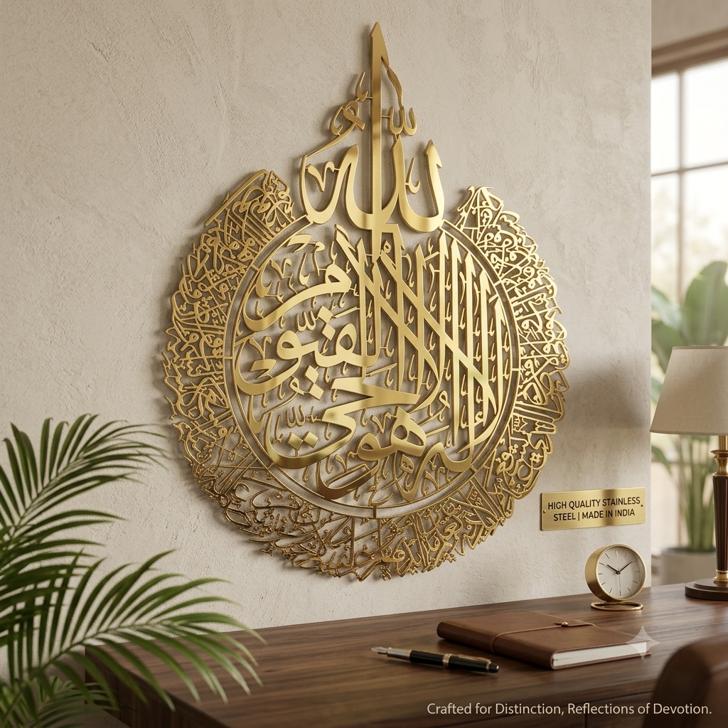 Stainless steel calligraphic wall art