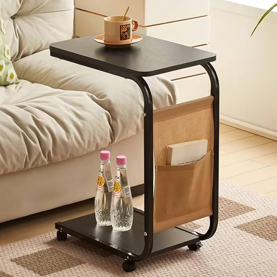 C table with rolling wheel